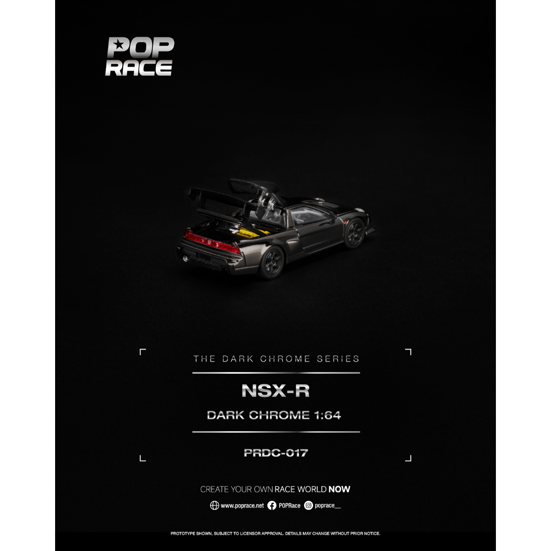 *PRE-ORDER* NSX-R, 1:64 Scale (Dark Chrome)