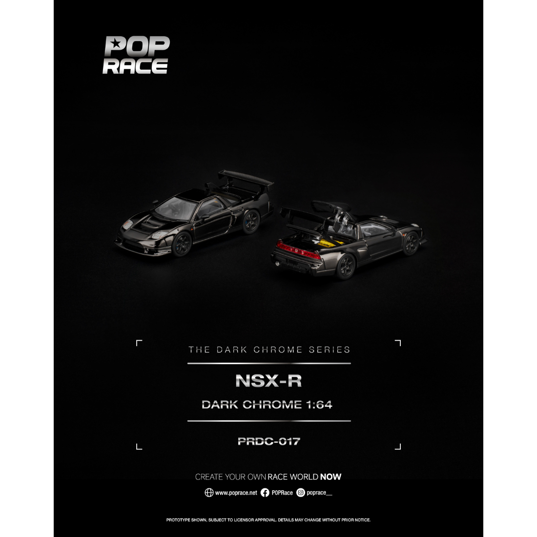 *PRE-ORDER* NSX-R, 1:64 Scale (Dark Chrome)