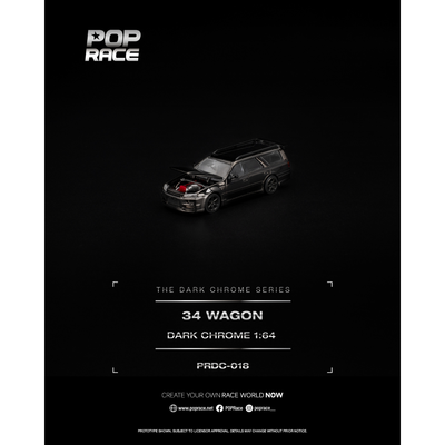*PRE-ORDER* R34 WAGON, 1:64 Scale (Dark Chrome)