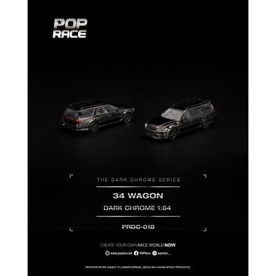 *PRE-ORDER* R34 WAGON, 1:64 Scale (Dark Chrome)