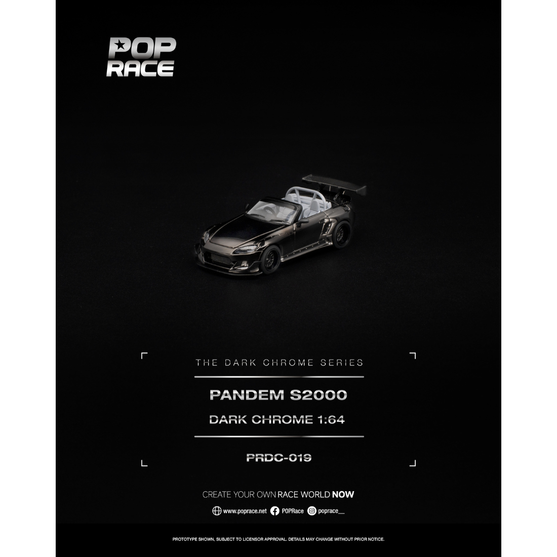 *PRE-ORDER* Pandem S2000, 1:64 Scale (Dark Chrome)