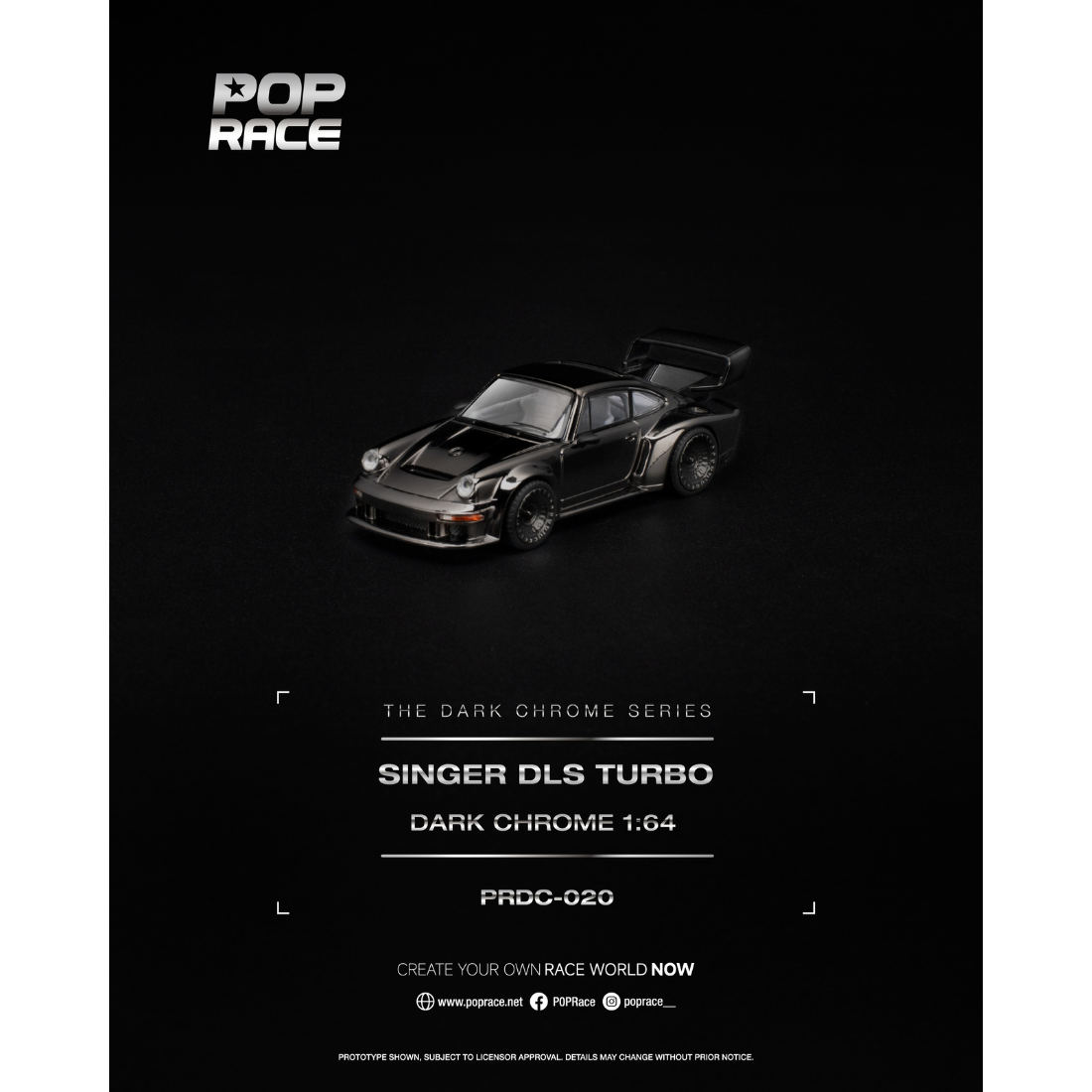 *PRE-ORDER* SINGER DLS TURBO, 1:64 Scale (Dark Chrome)