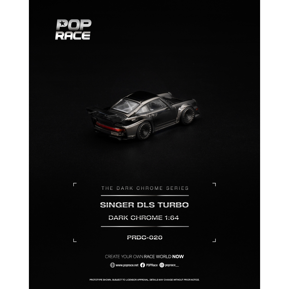 *PRE-ORDER* SINGER DLS TURBO, 1:64 Scale (Dark Chrome)