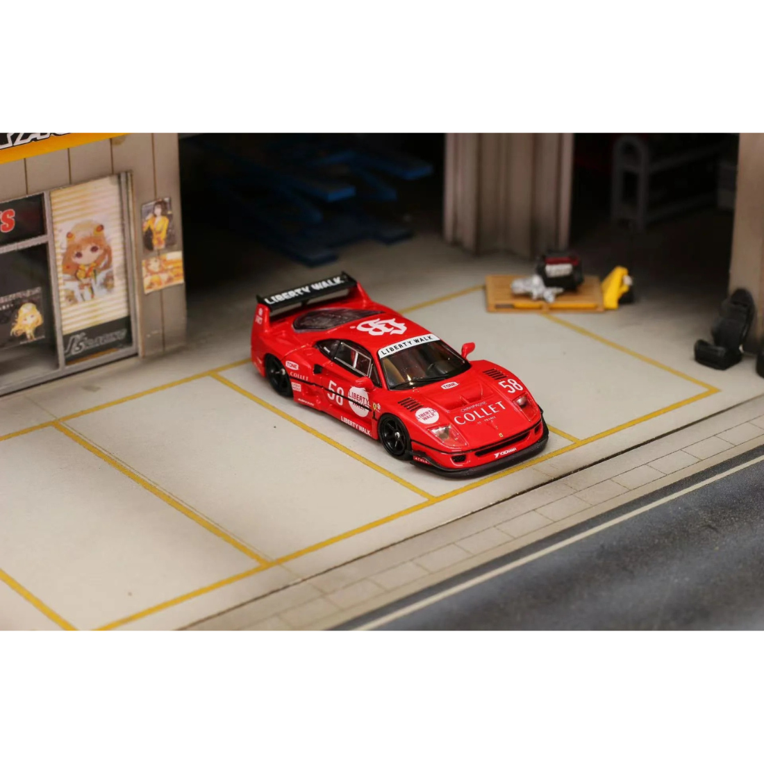 *PRE-ORDER* Liberty Walk F40 Red #58,1:64 Scale