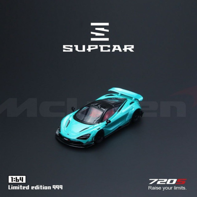 SupCar  McLaren 720S alloy car model, 1:64 scale (Cyan Blue)