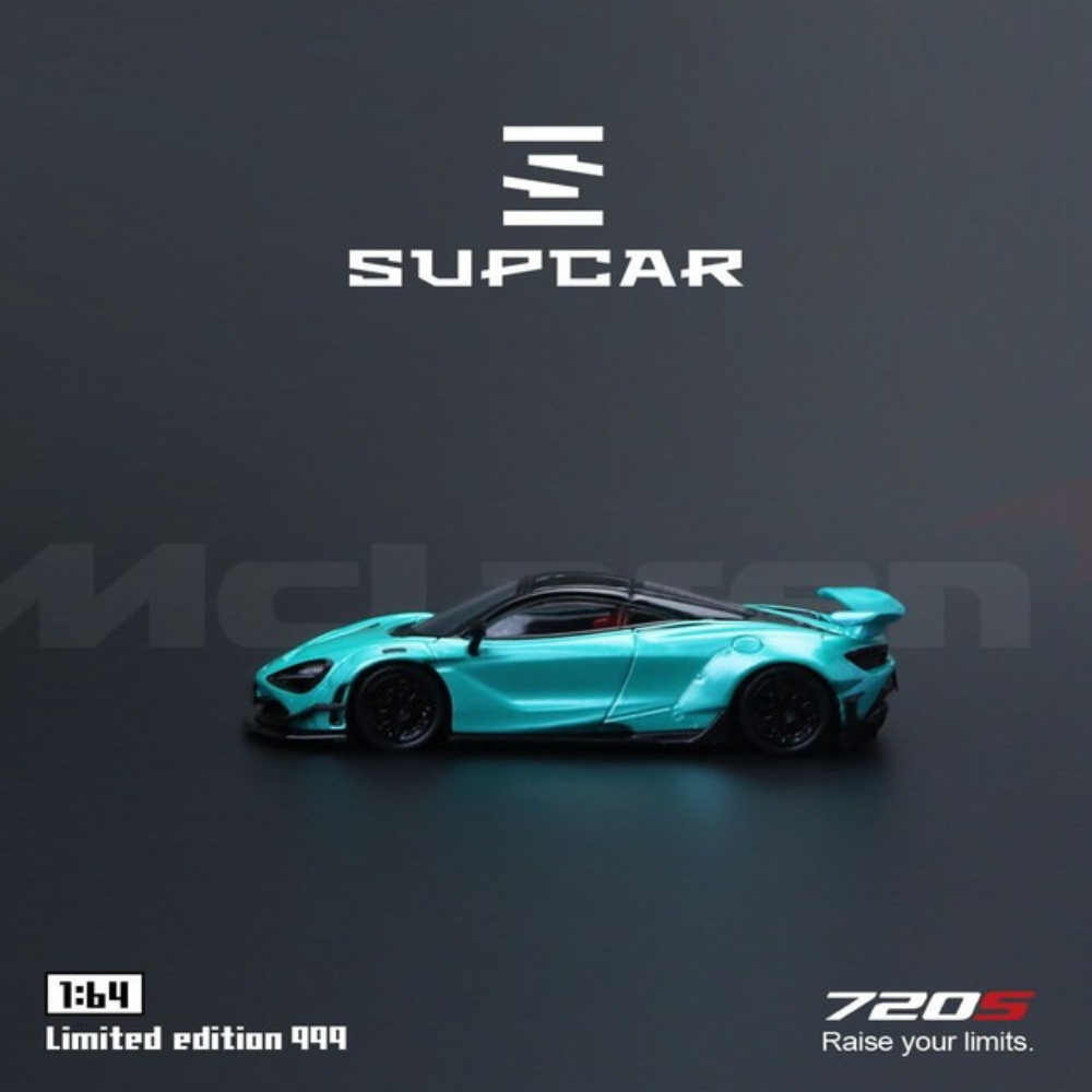 SupCar  McLaren 720S alloy car model, 1:64 scale (Cyan Blue)