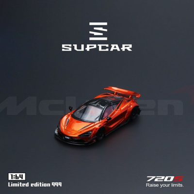 SupCar McLaren 720S alloy car model, 1:64 Scale (Bright Orange)