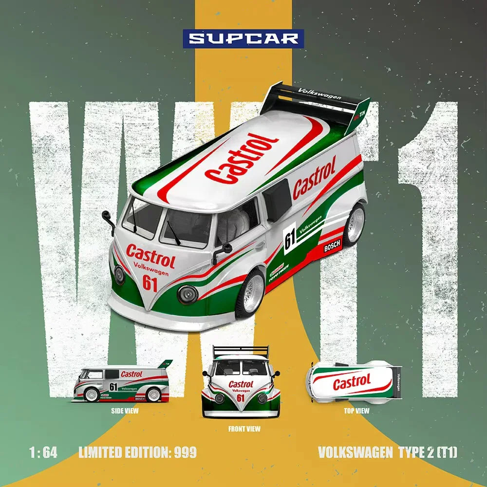 Volkswagen T1-Castrol No. 61(Limited Edition: 999), 1:64 Scale