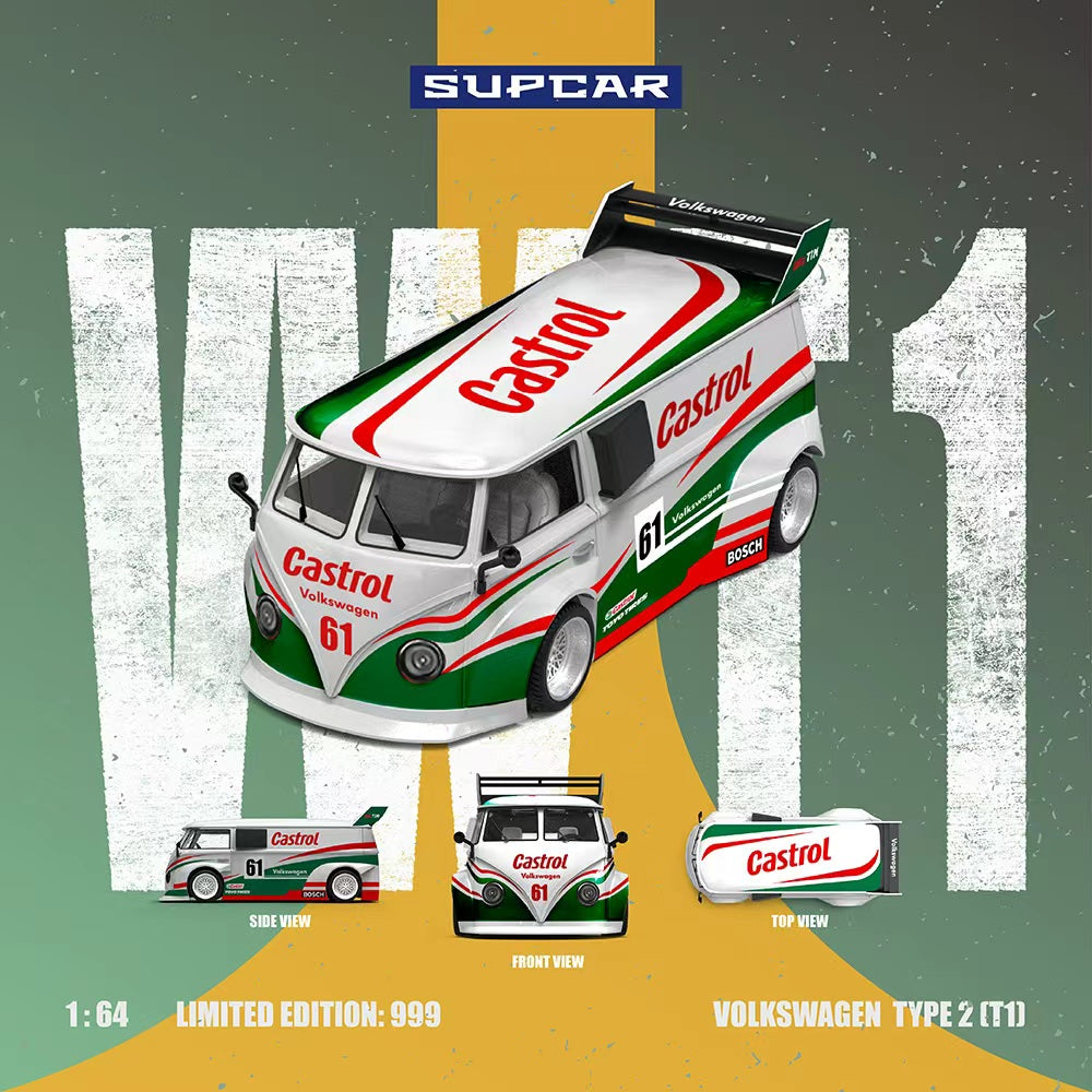 *PRE-ORDER* Volkswagen T1-Castrol No. 61(Limited Edition: 999), 1:64 Scale