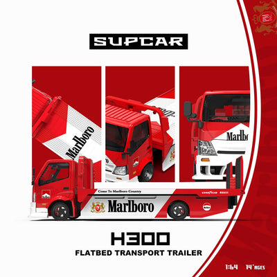 *PRE-ORDER* SUPCAR H300 Flatbed Transport Trailer - Marlboro Painted, 1:64 Scale