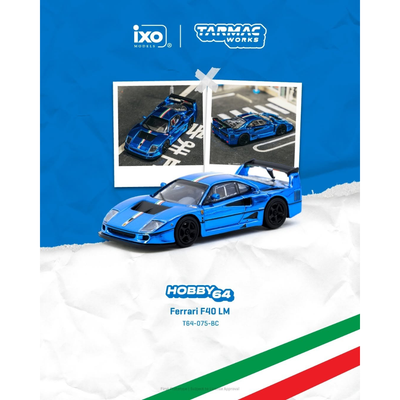 *PRE-ORDER* Ferrari F40 LM, 1:64 Scale (Chrome Blue)