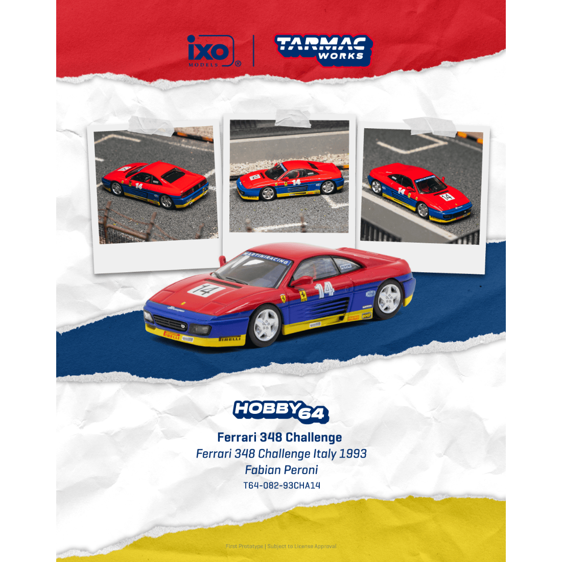 *PRE-ORDER* Ferrari 348 Challenge Ferrari 348 Challenge Italy 1993 Fabian Peroni, 1:64 Scale
