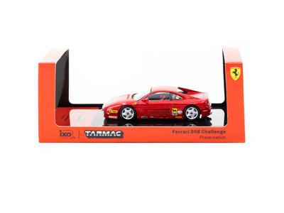 Premium scale diecast model car  – Ferrari 348 Challenge Presentation - Hobby64, 1:64 Scale (Red) Collectible