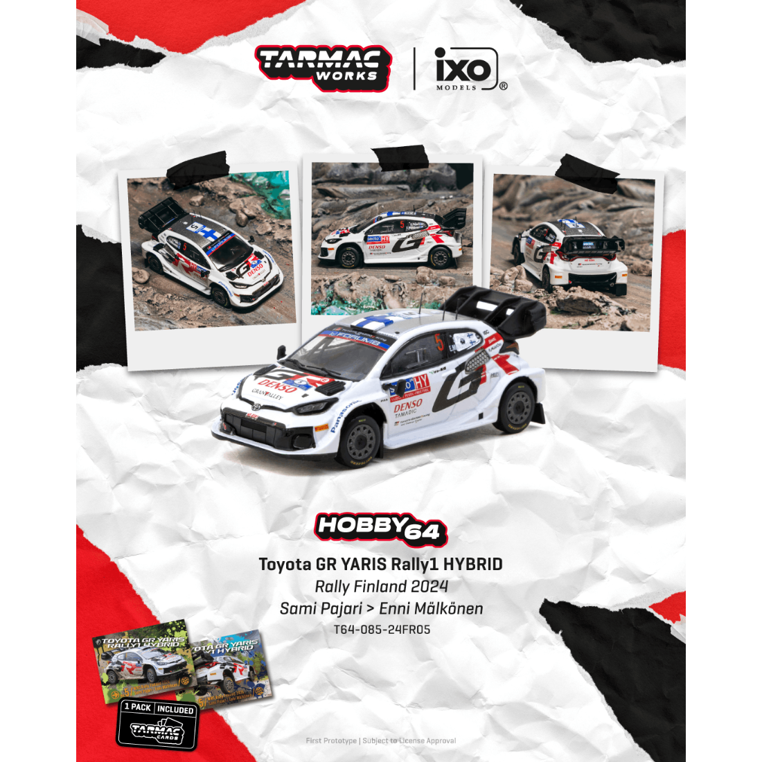 *PRE-ORDER* Toyota GR Yaris Rally 1 Hybrid (Rally Finland 2024), 1:64 Scale
