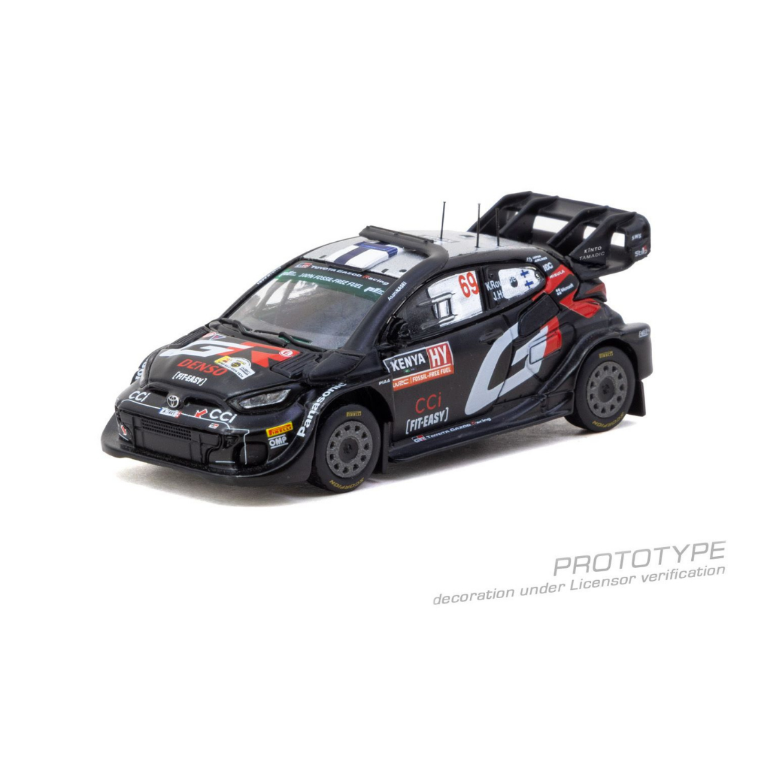 *PRE-ORDER* Toyota GR YARIS Rally1 HYBRID Safari Rally Kenya 2024 Winner Kalle Rovanperä / Jonne Halttunen, 1:64 Scale