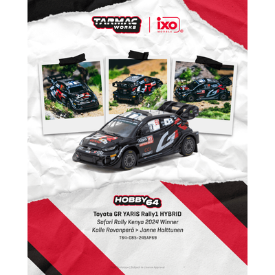 *PRE-ORDER* Toyota GR YARIS Rally1 HYBRID Safari Rally Kenya 2024 Winner Kalle Rovanperä / Jonne Halttunen, 1:64 Scale