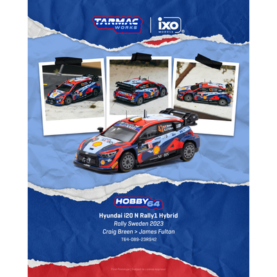 *PRE-ORDER* Hyundai i20 N Rally1 Hybrid Rally Sweden 2023 Craig Breen / James Fulton, 1:64 Scale