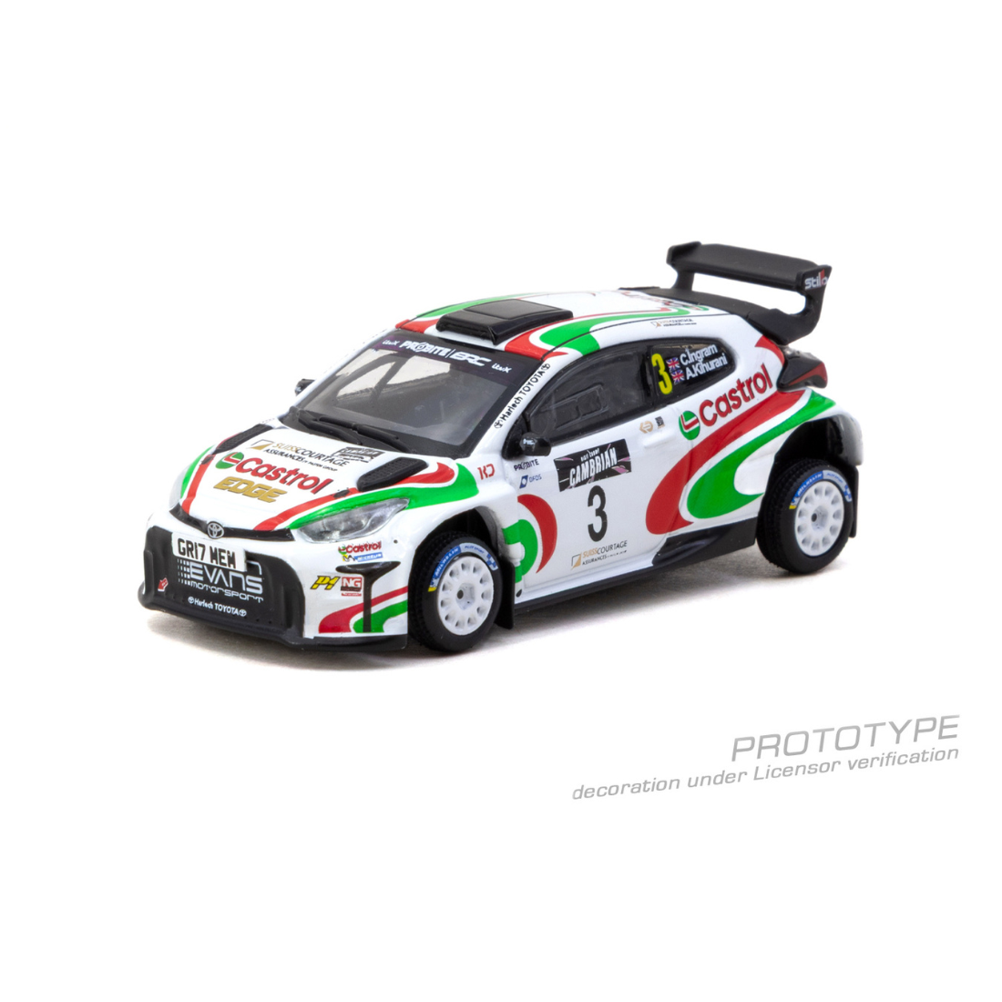 *PRE-ORDER* Toyota GR Yaris Rally2 British Rally Championship Chris Ingram / Alex Kihurani (Model Car + Trading Cards Combo Set) 2024 , 1:64 Scale