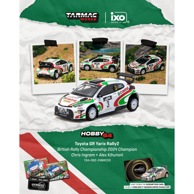 *PRE-ORDER* Toyota GR Yaris Rally2 British Rally Championship Chris Ingram / Alex Kihurani (Model Car + Trading Cards Combo Set) 2024 , 1:64 Scale