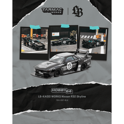 *PRE-ORDER* LB-KAIDO WORKS Nissan R32 Skyline, 1:64 Scale (Black)