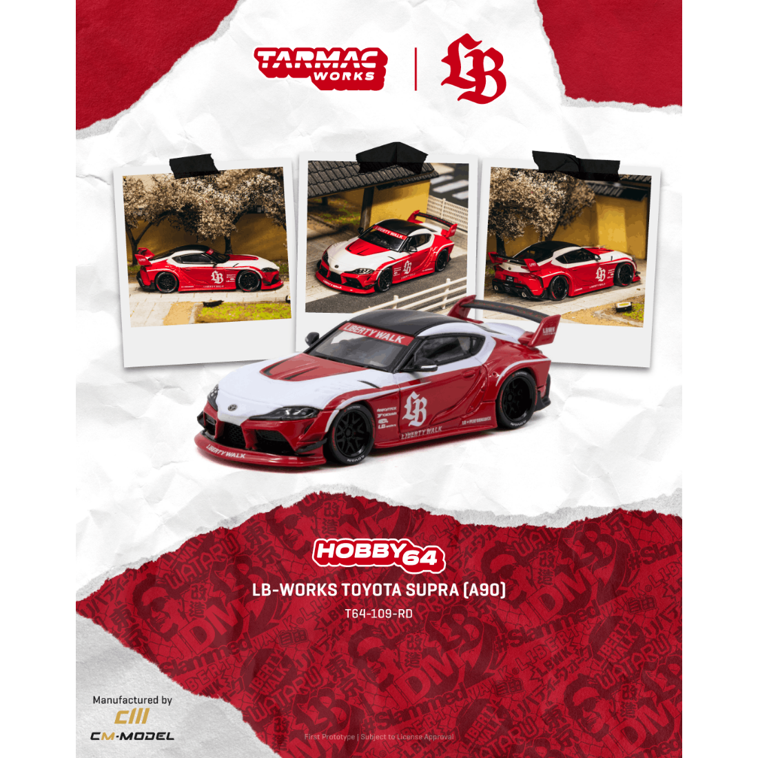 *PRE-ORDER* LB-WORKS TOYOTA SUPRA (A90), 1:64 Scale (Red)