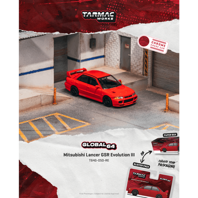 *PRE-ORDER* Mitsubishi Lancer GSR Evolution III Red (Chance of Chase Car), 1:64 Scale