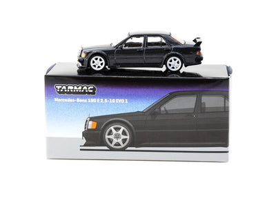 Premium scale diecast model car  – Mercedes-Benz 190 E 2.5-16 EVO 1 - Global64, 1:64 Scale (Black) Collectible
