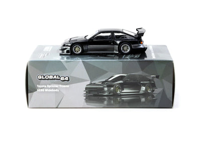 Premium scale diecast model car  – Toyota Sprinter Trueno AE86 Widebody - Global64, 1:64 Scale (Black) Collectible