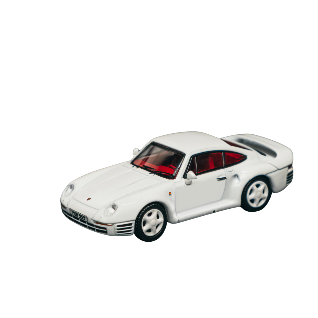 Premium scale diecast model car  – *PRE-ORDER* Porsche 959 Chance of Chase Car (Model Car + Trading Cards Combo Set), 1:64 Scale (White) Collectible