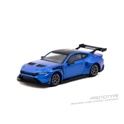 Tarmac Works 1:64 Scale Ford Mustang GTD  Chance of Chase Car, 1:64 Scale (Blue)