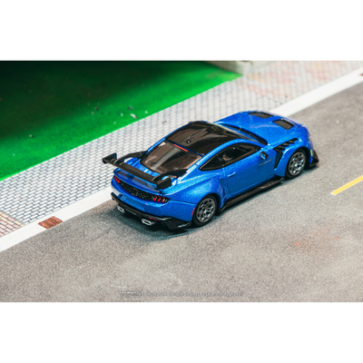 Tarmac Works 1:64 Scale Ford Mustang GTD  Chance of Chase Car, 1:64 Scale (Blue)