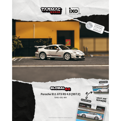 *PRE-ORDER* Porsche 911 GT3 RS 4.0 (997.2) Chance of Chase Car, 1:64 Scale (White)