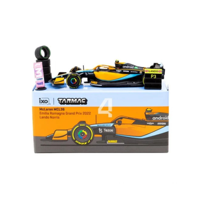 Premium scale diecast model car  – McLaren MCL36 Emilia Romagna Grand Prix #4 Lando Norris 2022, 1:64 Scale Collectible