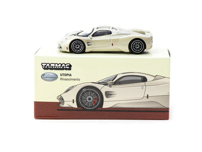 Premium scale diecast model car  – Pagani Utopia Rinascimento - Global64, 1:64 Scale (White) Collectible