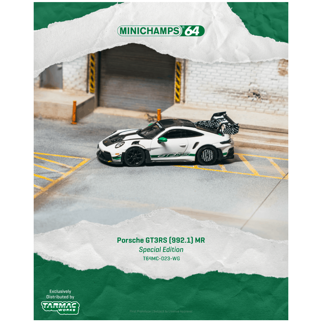 *PRE-ORDER* Porsche GT3RS(992.1) MR, 1:64 Scale (White Green)