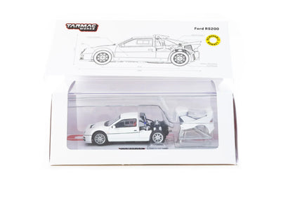 Premium scale diecast model car  – Ford RS200 - Hobby64, 1:64 Scale (White) Collectible