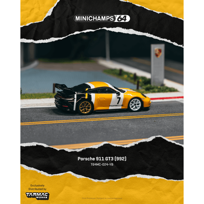*PRE-ORDER* Porsche 911 GT3 (992), 1:64 Scale (Yellow/Black)