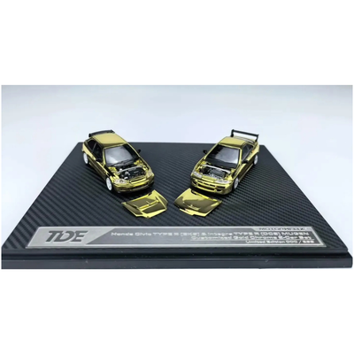*TDE 2026* Honda Civic Type R (EK9) & Integra Type R (Mugen) Twin Set (Limited to 299 Sets), 1:64 Scale (Gold Chrome)