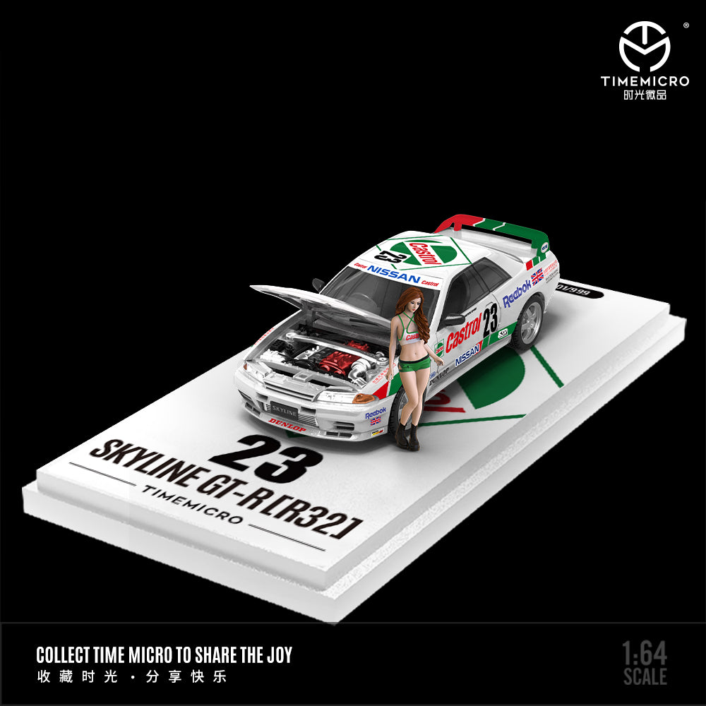 *PRE-ORDER* TM-Nissan GTR R32-Red and Green No. 23 CASTROL-Figure Edition, 1:64 Scale