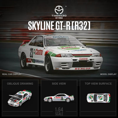 *PRE-ORDER* TM-Nissan GTR R32-Red and Green No. 23 CASTROL-Figure Edition, 1:64 Scale
