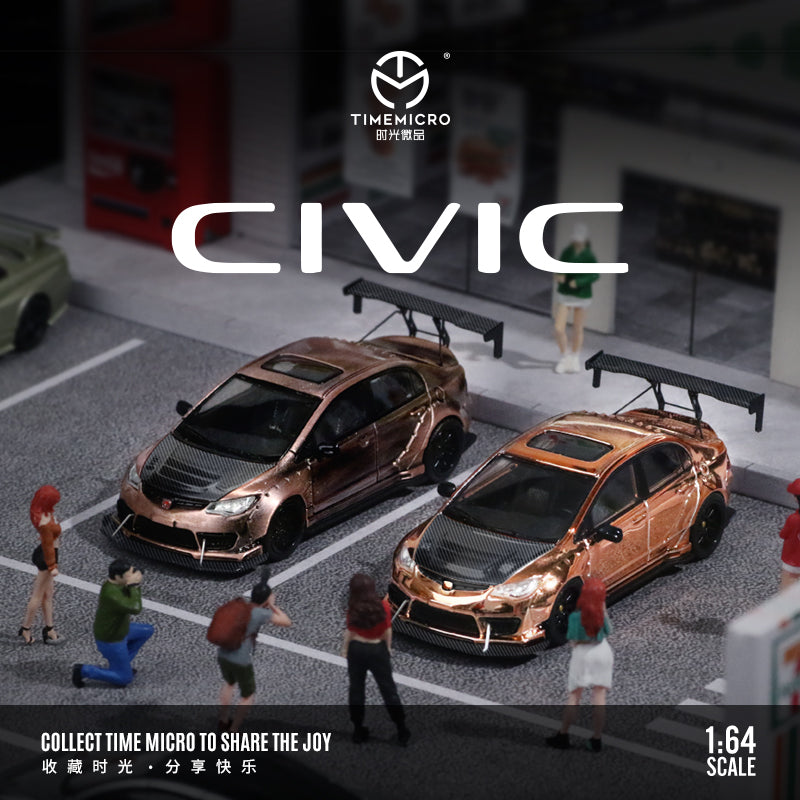 *PRE-ORDER* Honda Civic explosive modification, 1:64 Scale (Rose Gold)