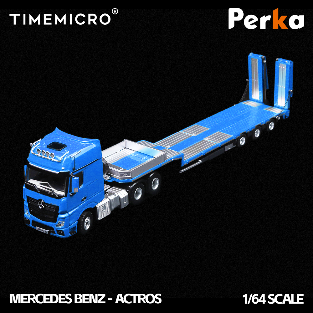*PRE-ORDER* Mercedes Trailer Transporter, 1:64 Scale (Blue)