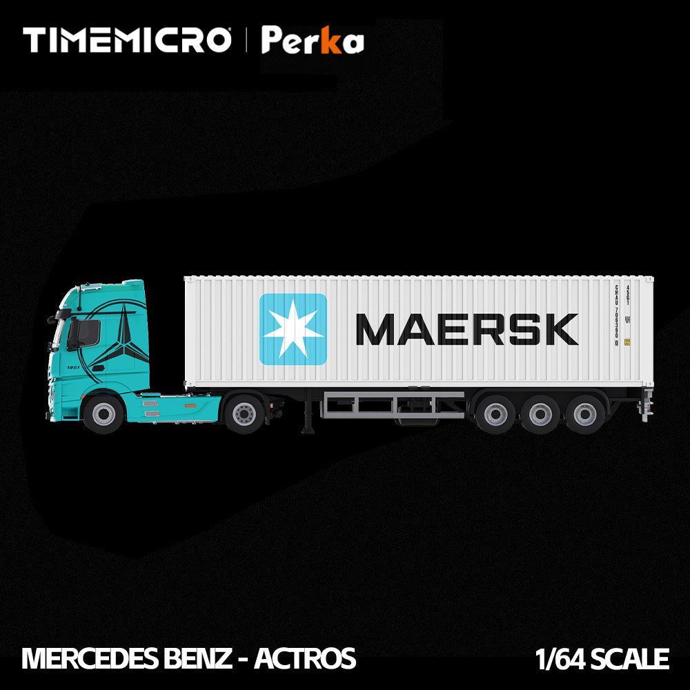 *PRE-ORDER* Mercedes-Benz Actros Container Truck, 1:64 Scale (Blue and White)
