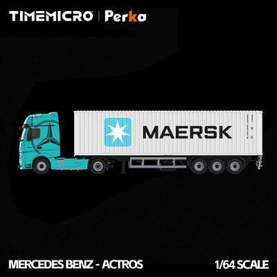 *PRE-ORDER* Mercedes-Benz Actros Container Truck, 1:64 Scale (Blue and White)