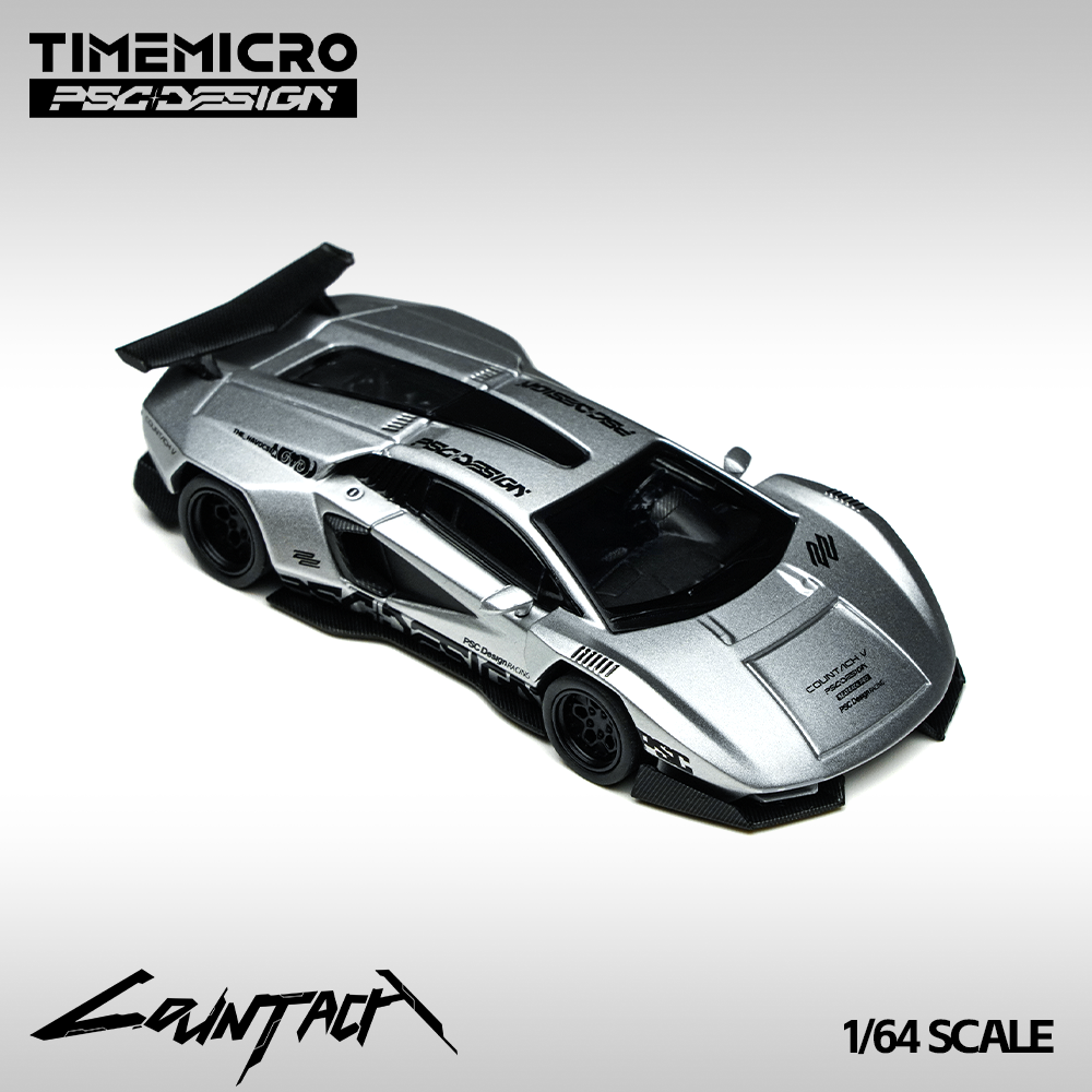 *PRE-ORDER* Lamborghini Contache V-Matte Silver Grey Exhibition Edition(Limited to 999), 1:64 Scale