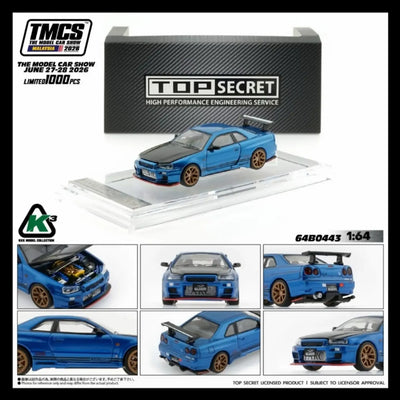*TMCS 2026* Top Secret BNR34, 1:64 Scale (Blue)