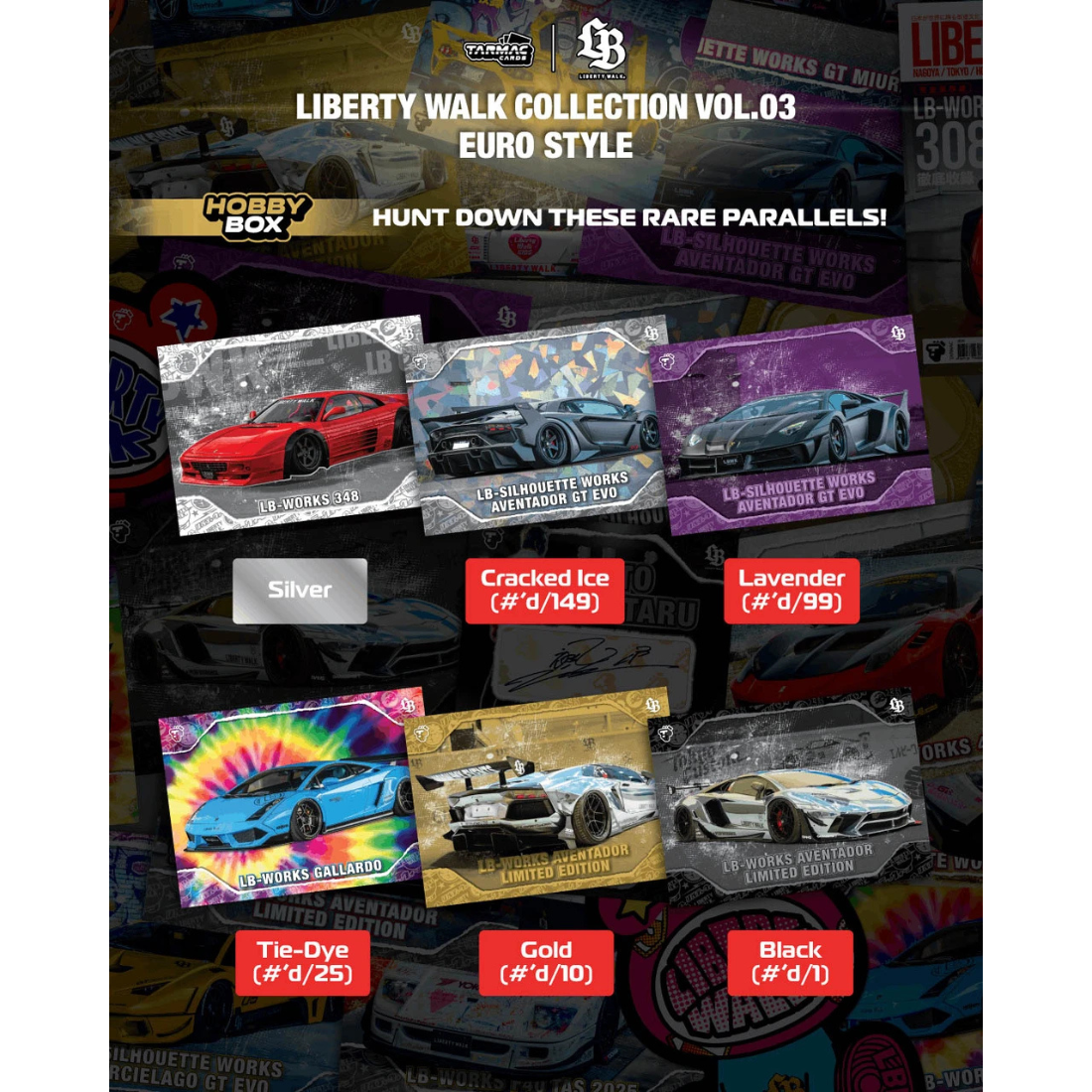*PRE-ORDER* Tarmac Works COLLECTIBLE TRADING CARDS Liberty Walk Collection Vol.03 Euro Style-Hobby Box, 1:64 Scale