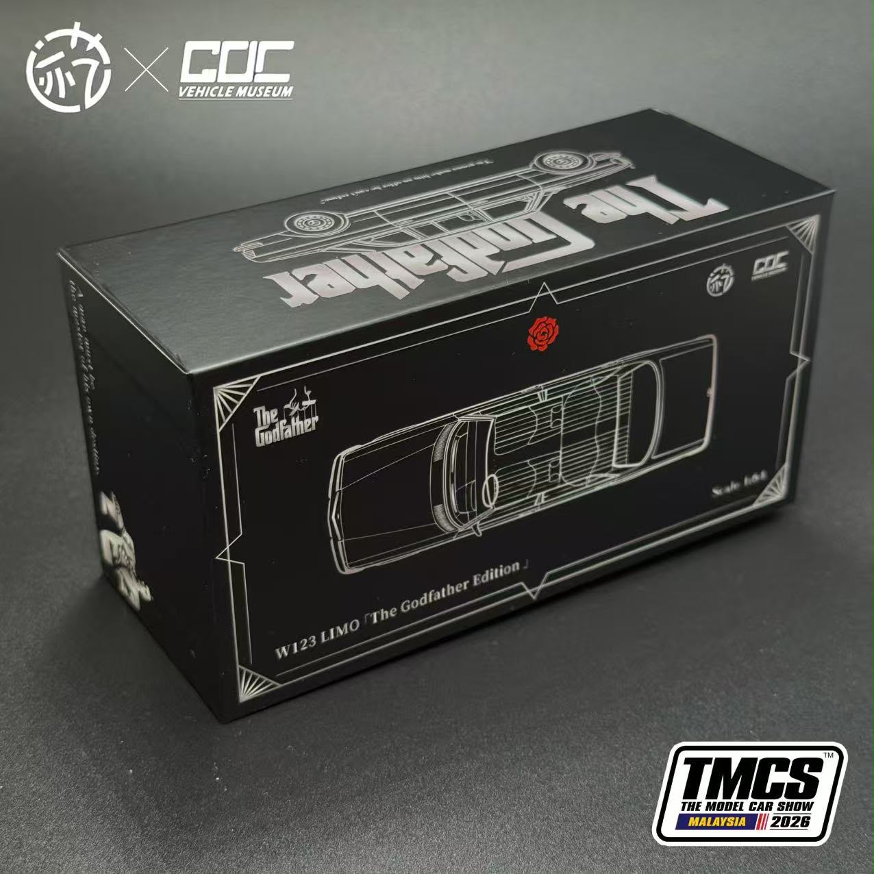 Mercedes Benz W123 LIMO - The Godfather Edition, 1:64 Scale (Black)