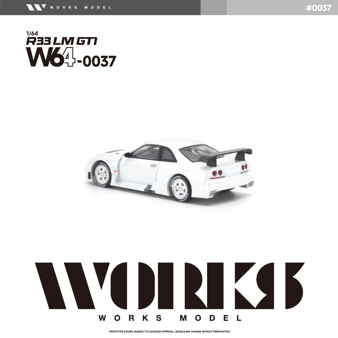 *PRE-ORDER* Nissan R33 LM 1995 GT1, 1:64 Scale (White)