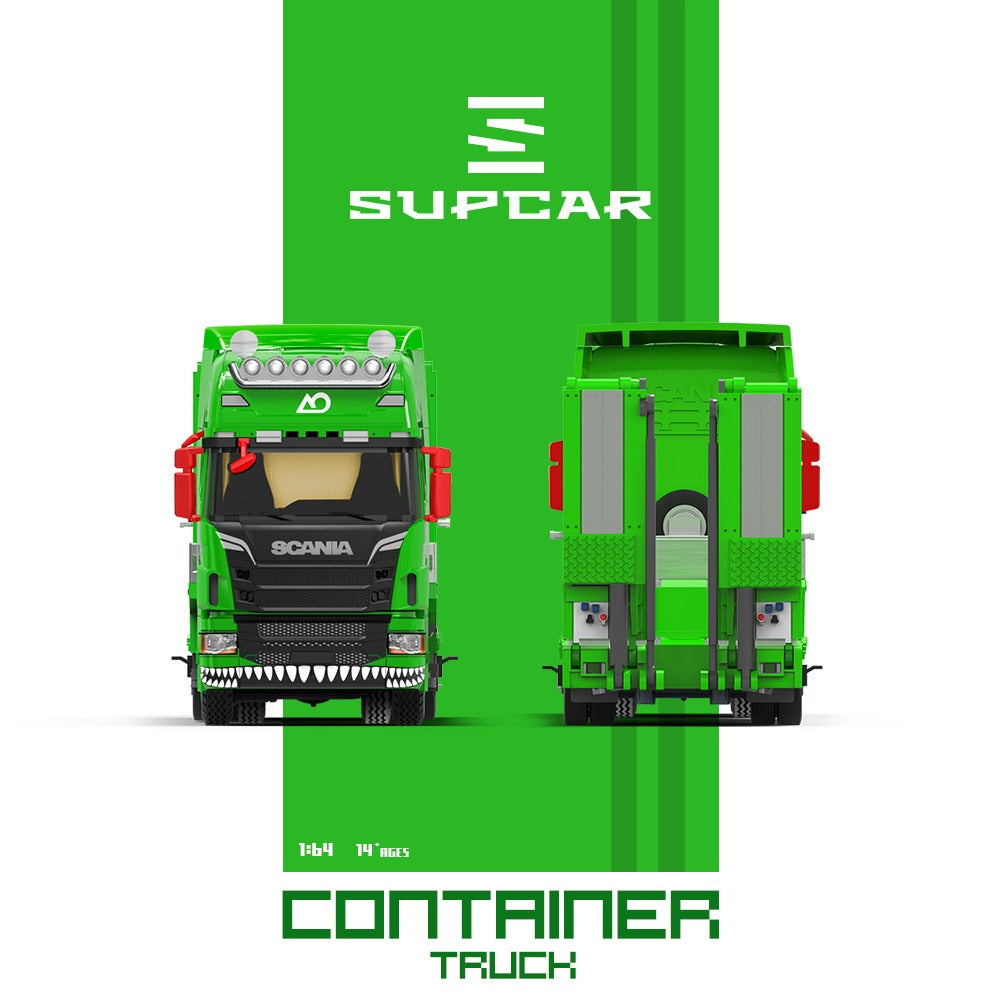 *PRE-ORDER* Scania Flatbed Transport Vehicle - Green Tyrannosaurus, 1:64 Scale